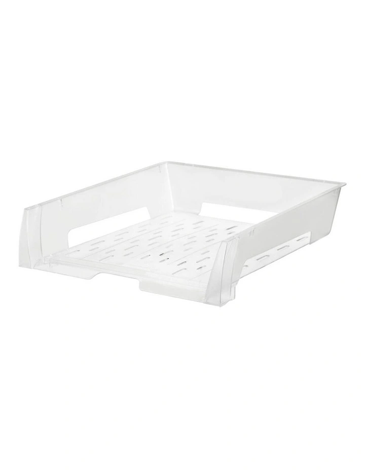 A4 Document Tray Organiser Storage Holder Desk Stationery Rack Clear