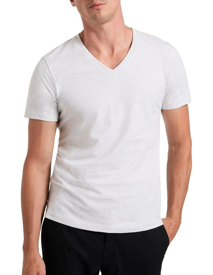 Marle Arnie V Neck Tee in Limestone