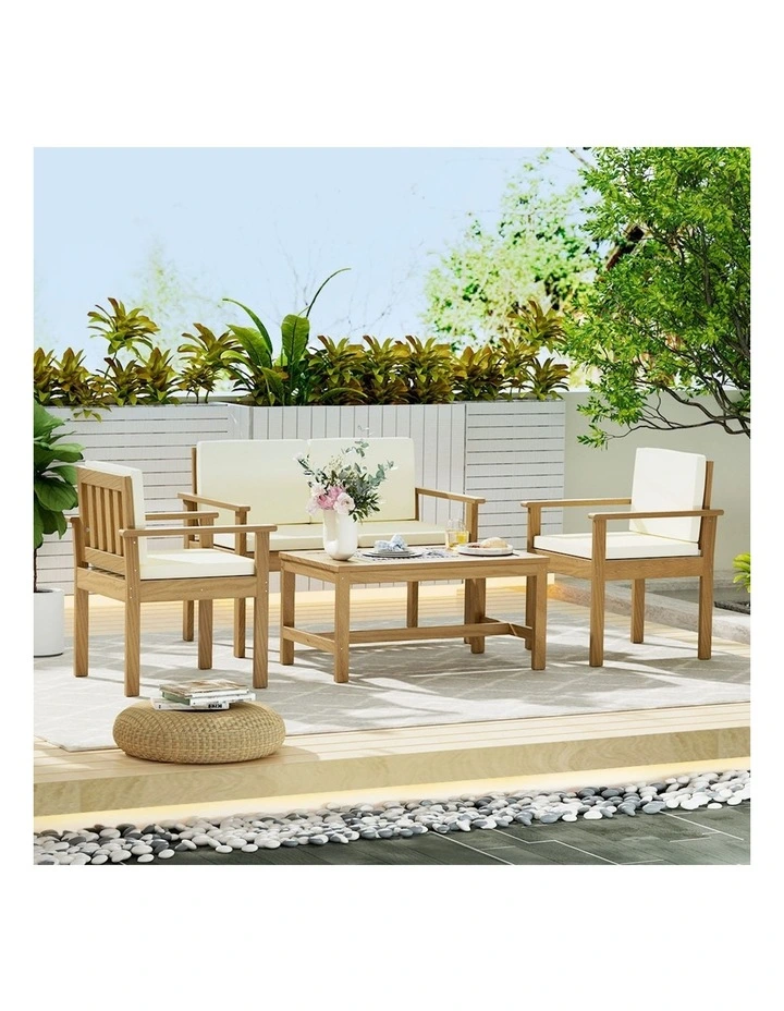 4-Seater Outdoor Sofa Set in Acacia Wood