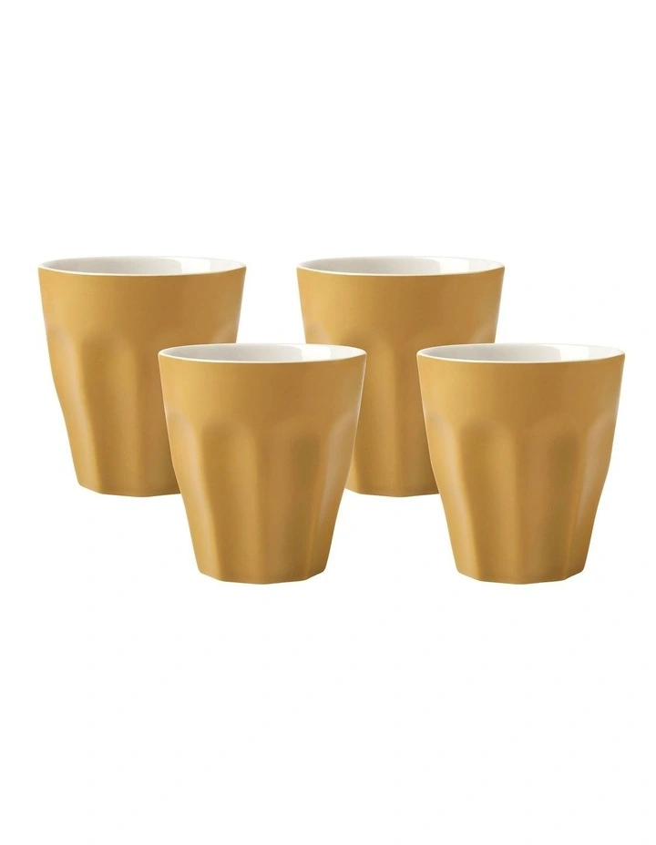 Gift Boxed Blend Sala Latte Cup 240ml of 4 in Mustard
