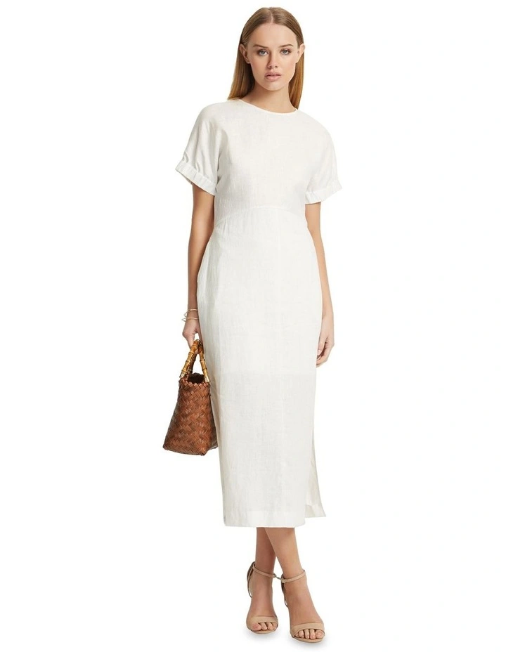Penelope Linen Maxi Dress in White
