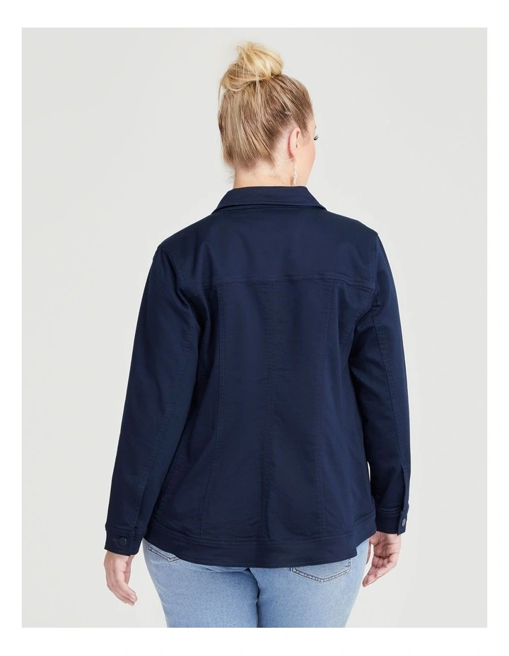Coloured Best Fit Denim Jacket in Navy