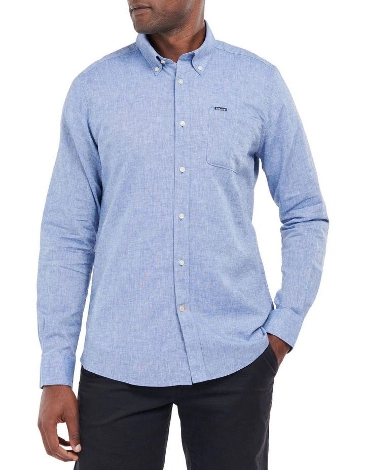 Nelson Tailored Long Sleeve Shirt Blue