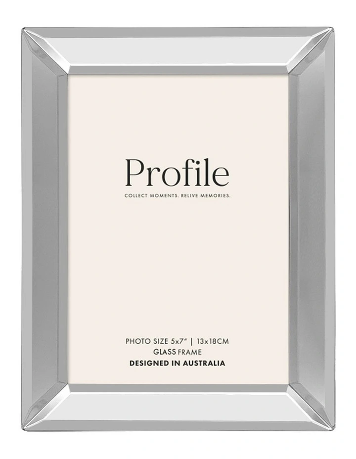 Coco Bevel Mirror Photo Frame 5x7" in Clear