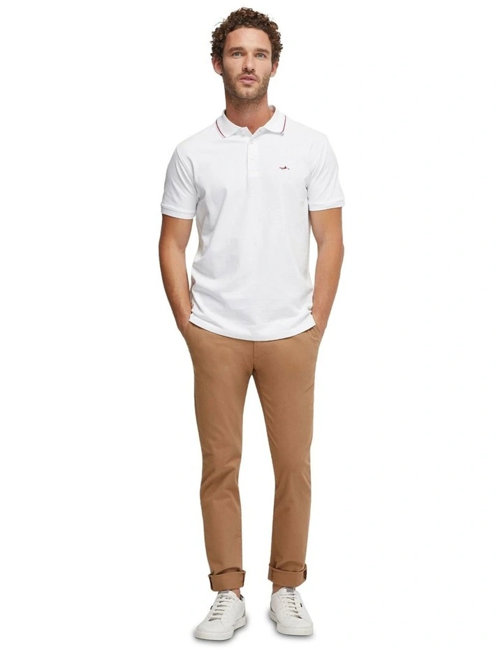Jamie Pique Polo Shirt in White