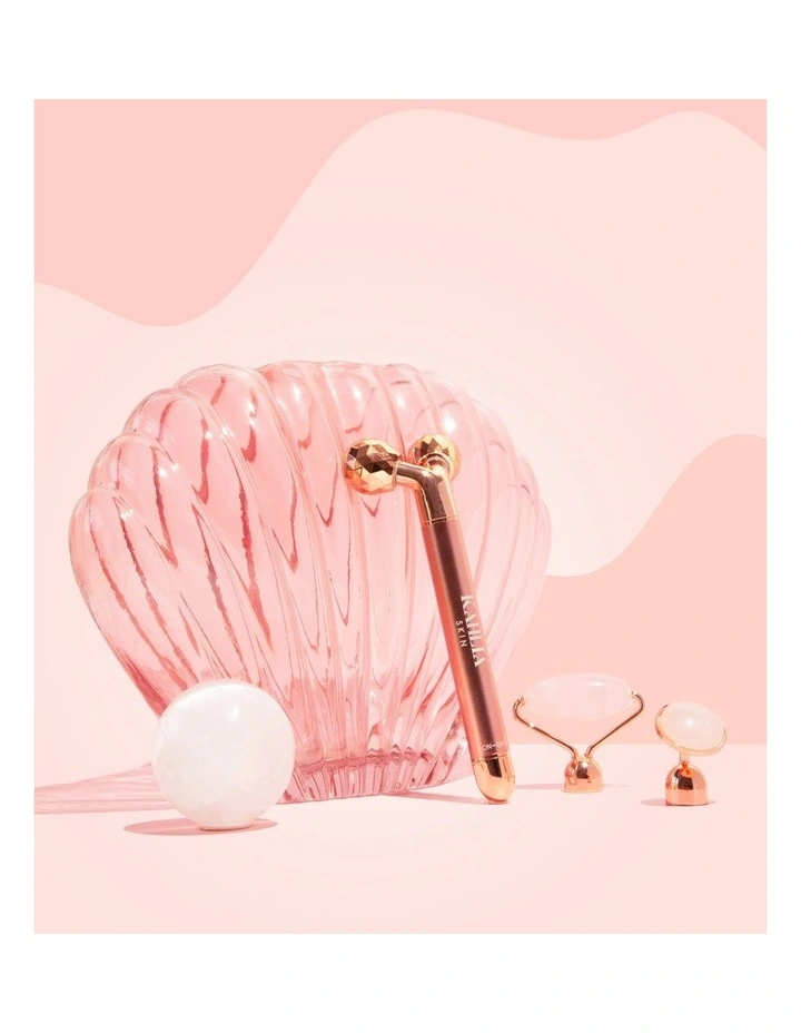 Rose Quartz Vibrating Beauty Roller in Pink