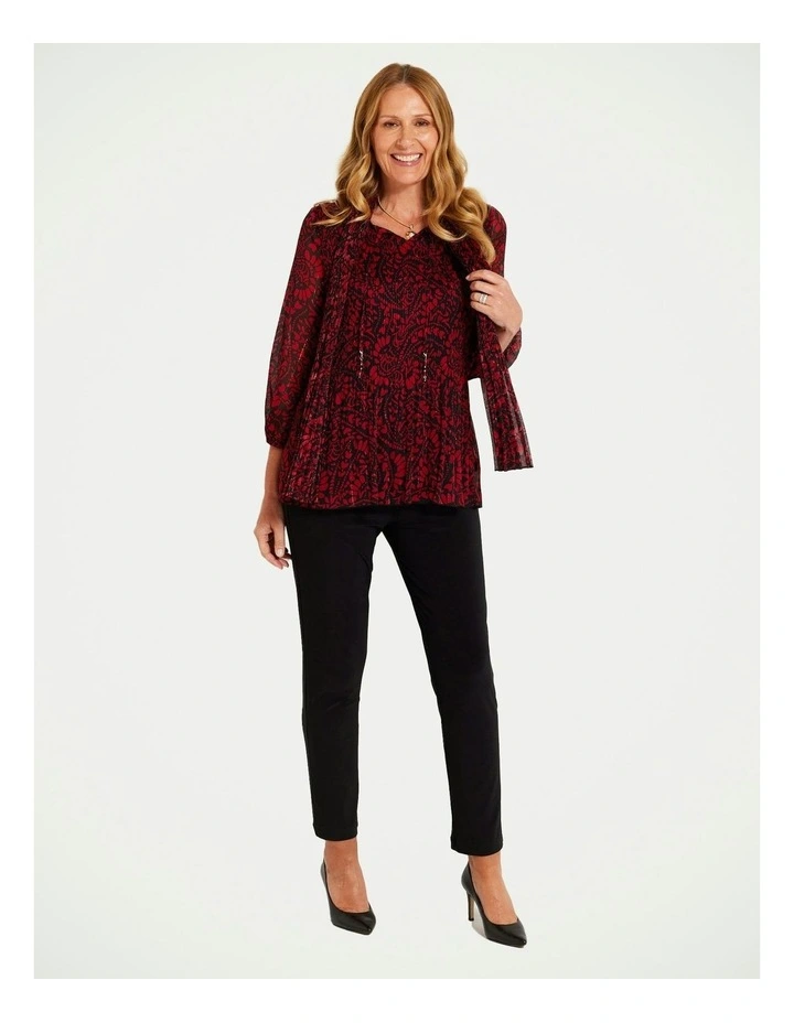 Trafalgar Plisse Top in Multi