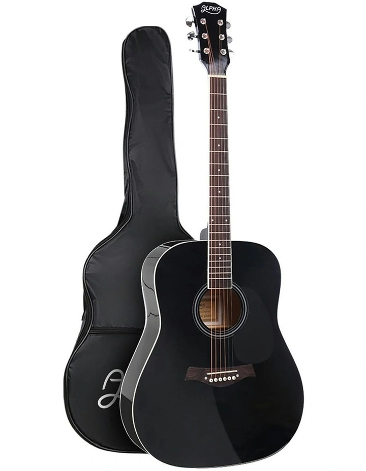 41 Inch Acoustic Guitar Classical Wooden Folk Full-size Steel Stringblack