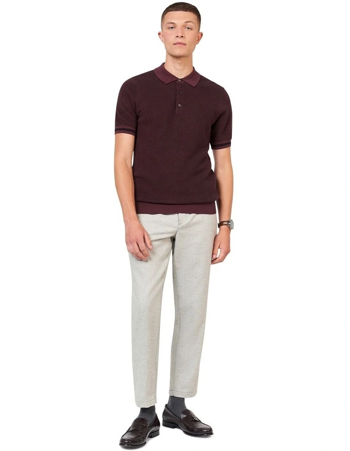 All Over Textured Polo Shirt in Purple