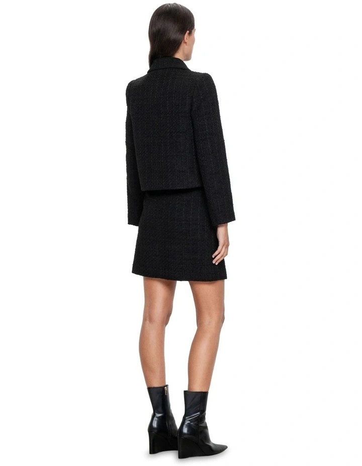 Noir Tweed Mini Skirt in Black
