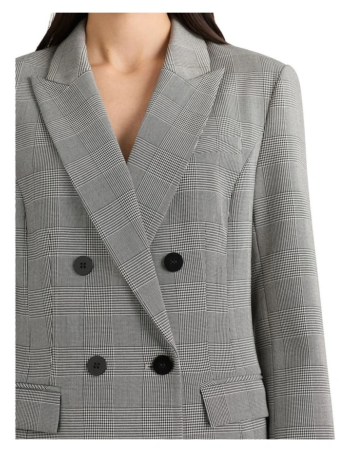 Pia Check Blazer in Black/White