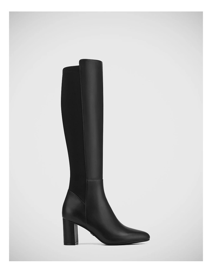 Karrie Leather Long Boot in Black