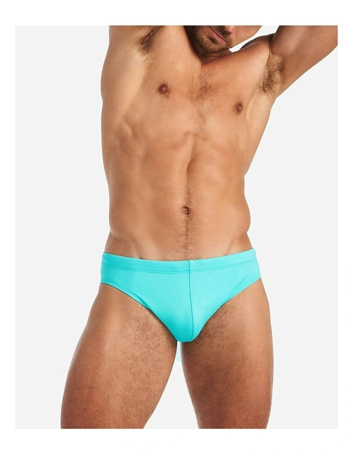 Grid Swim Brief in Bondi Blue