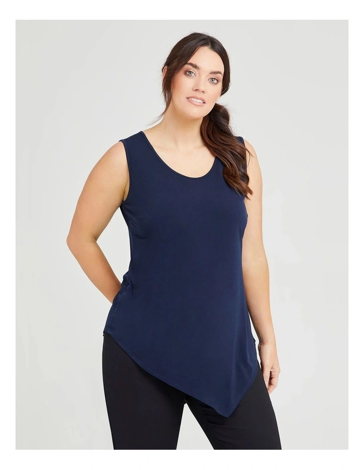 Luna Mix Media Tank in Dark Indigo