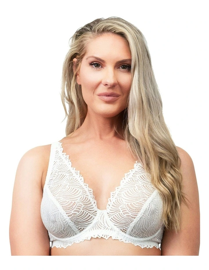 The Friday Sheer Recycled Lace Underwire Bra in Ecru