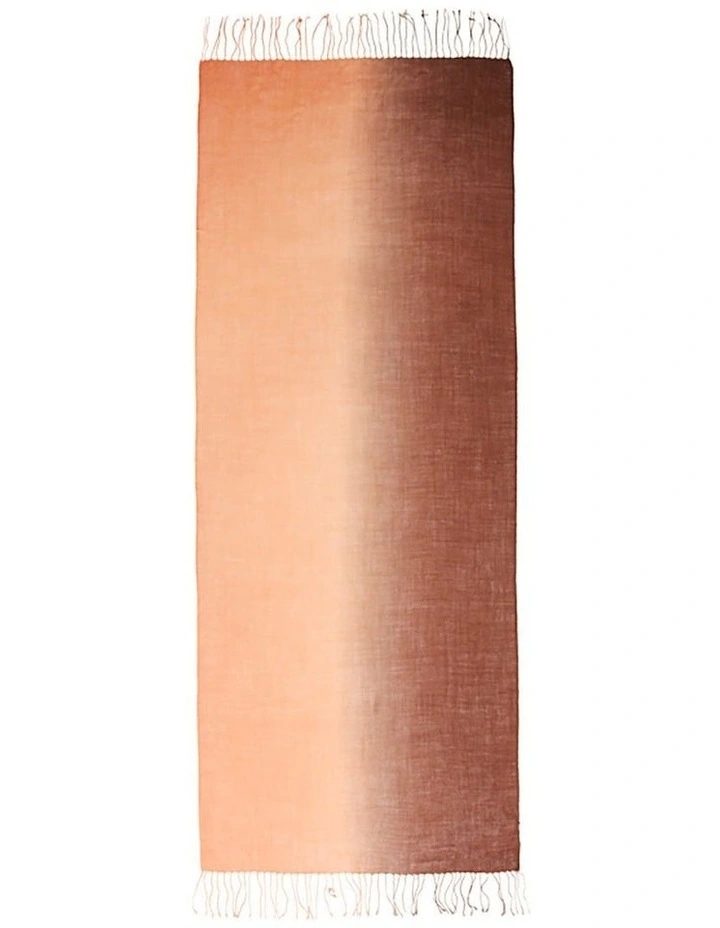 Merino Wool Tie Dye Scarf in Orange/Chocolate