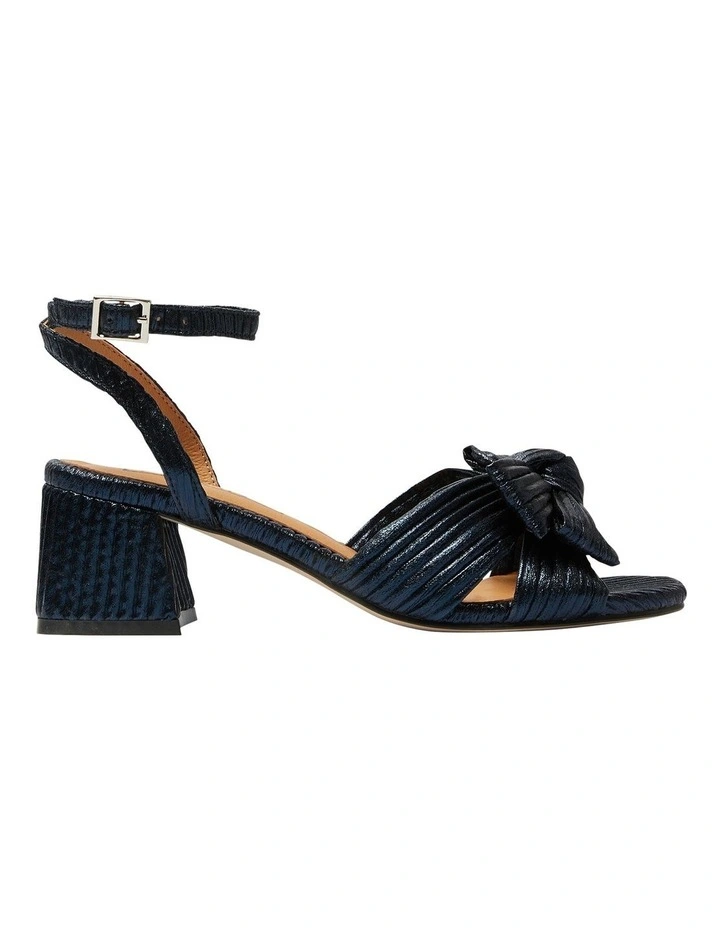 Tiara Sandals in Navy Pleat