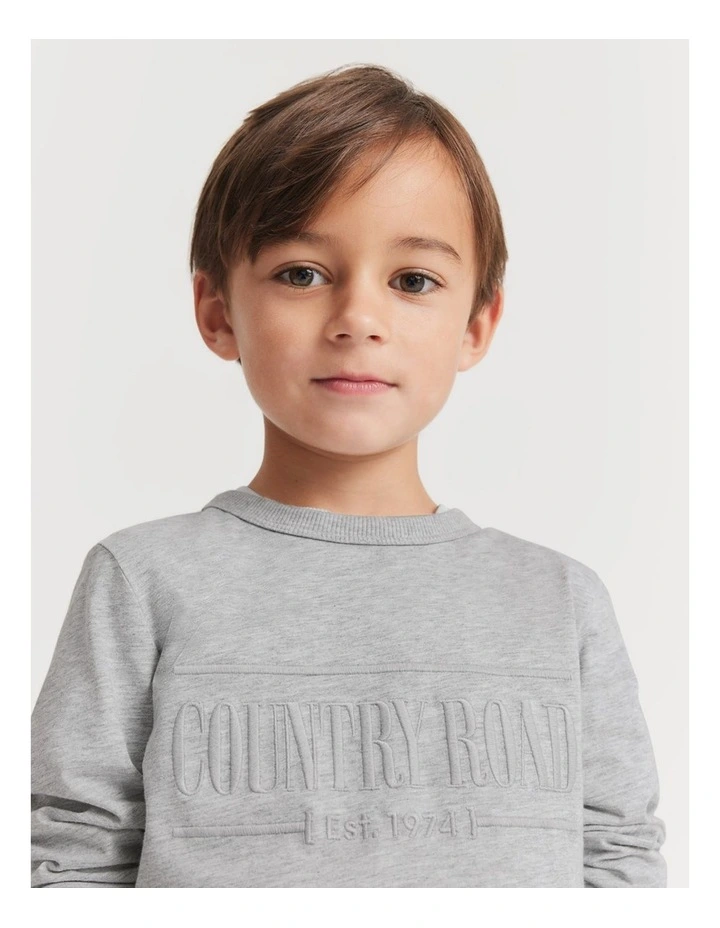 Long Sleeve Heritage T-shirt in Light Grey Marle