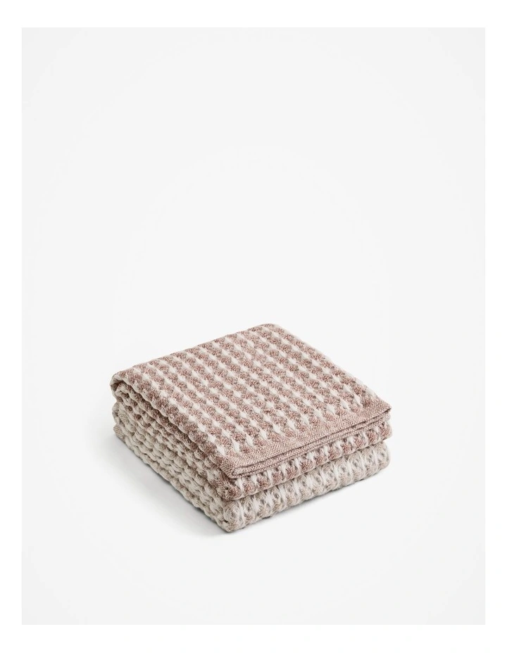 Meeka Australian Cotton Two-tone Tea Towel Pack Of 2 in Cinnamon