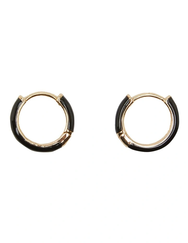 Luna Black Mini Hoop in Black/Gold