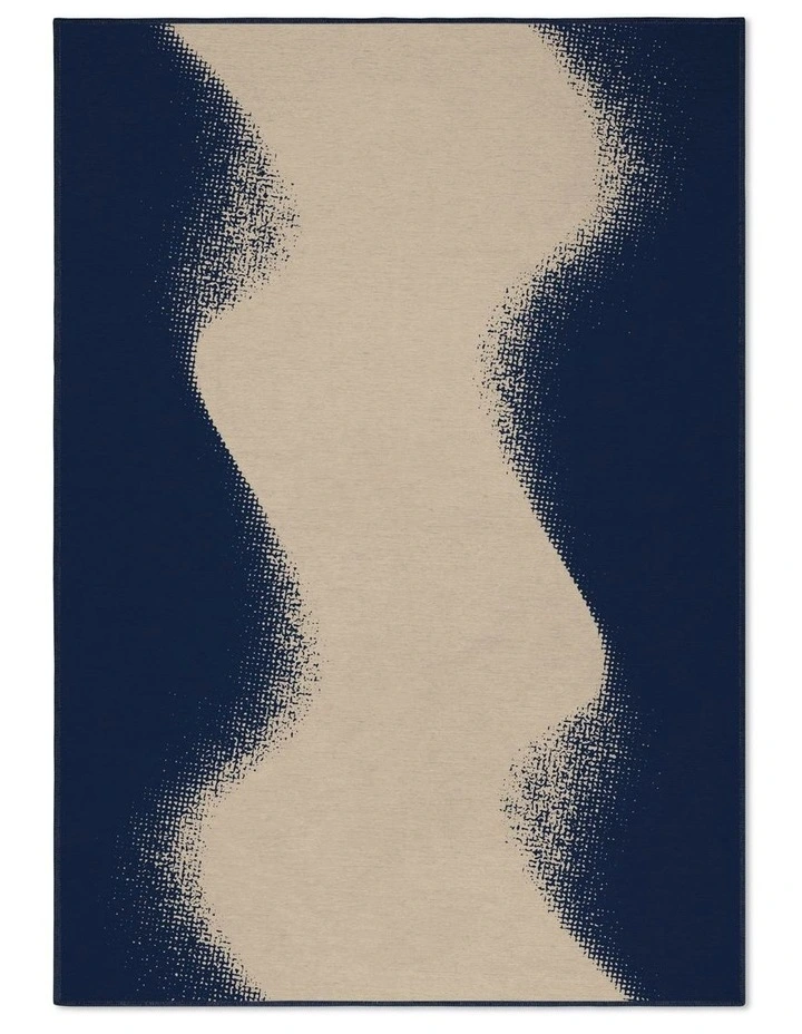 Dune Washable Chenille Area Rug in Navy