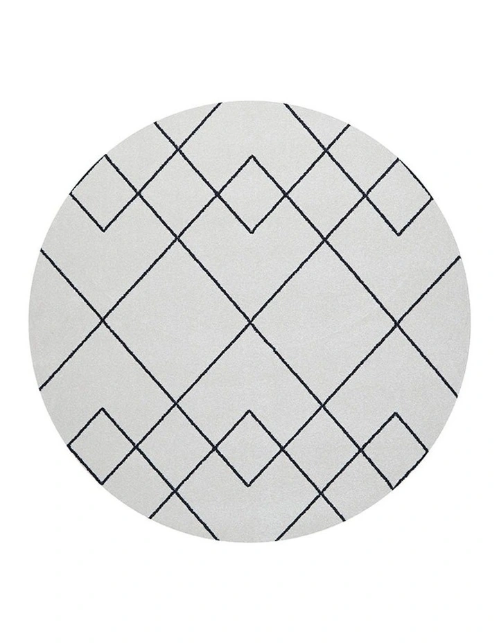 Paradise Diego Round Rug in White