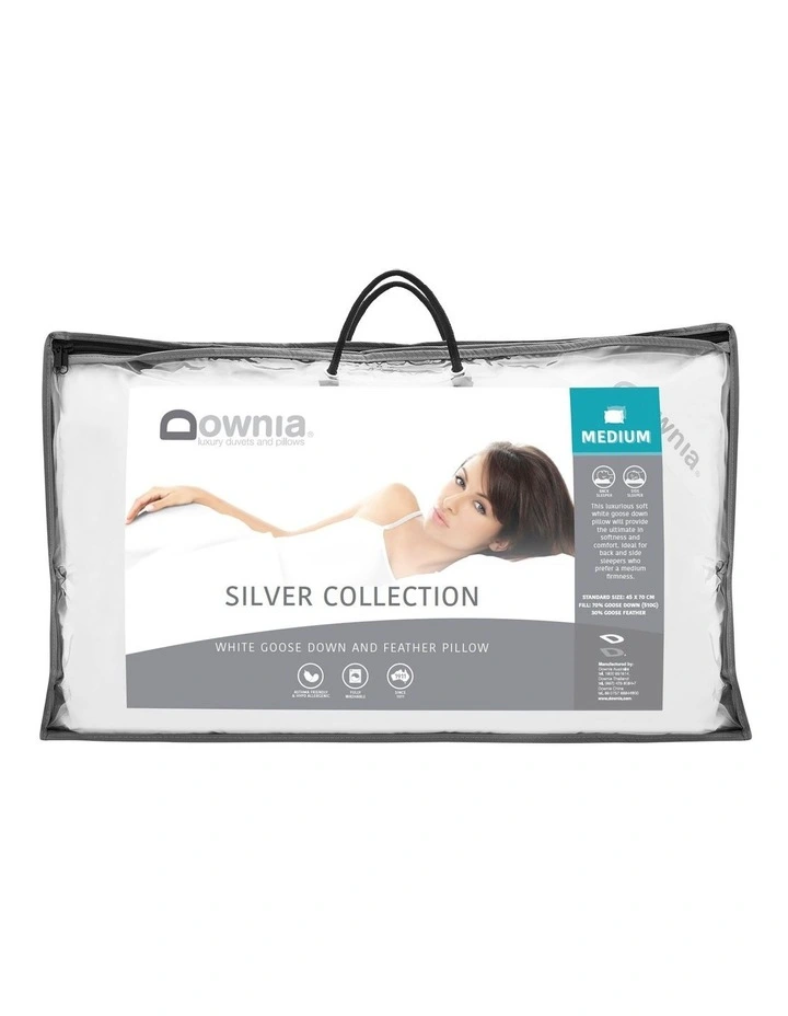 Goose Down and Feather Pillow in White