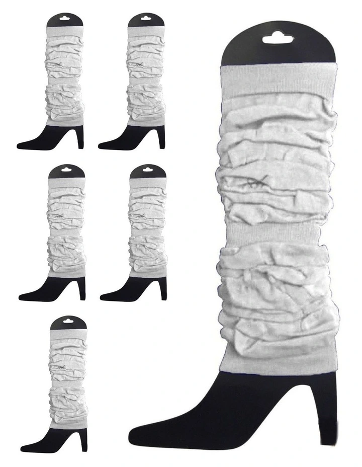 Knitted Leg Warmers x6 in White