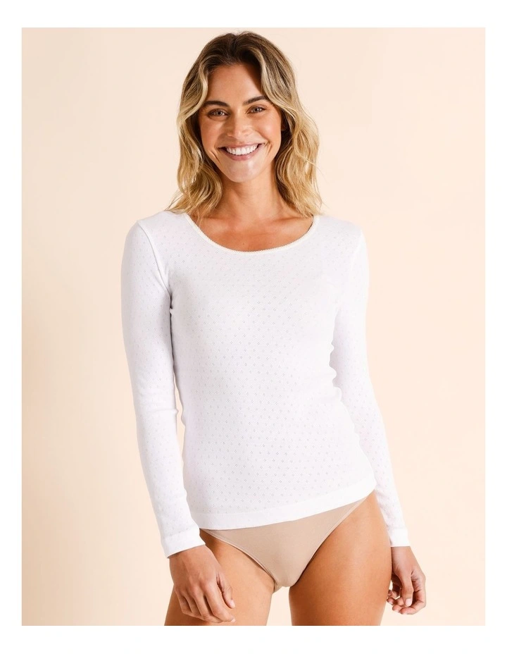 Body Layer Pointelle Thermal Long Sleeve Top
