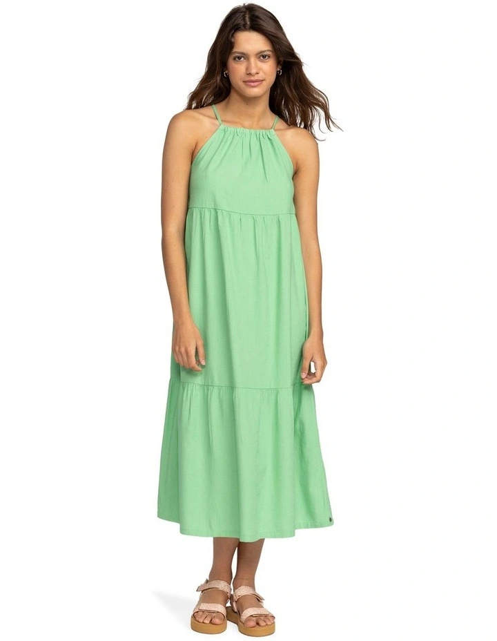 Wavy Days Midi Dress in Zephyr Green