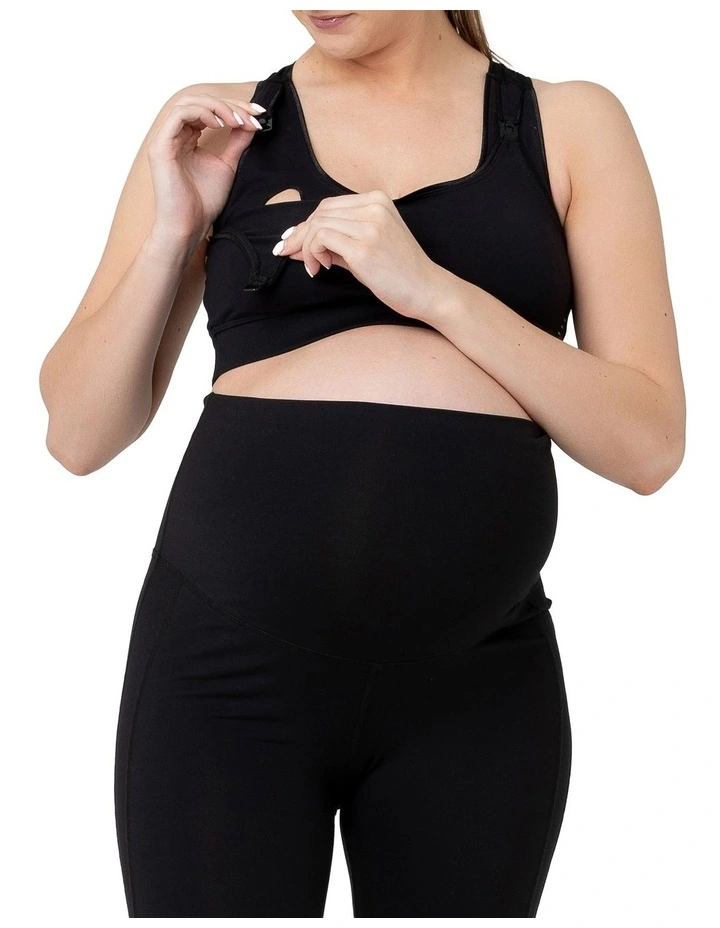 Active Nursing Crop Top in Black