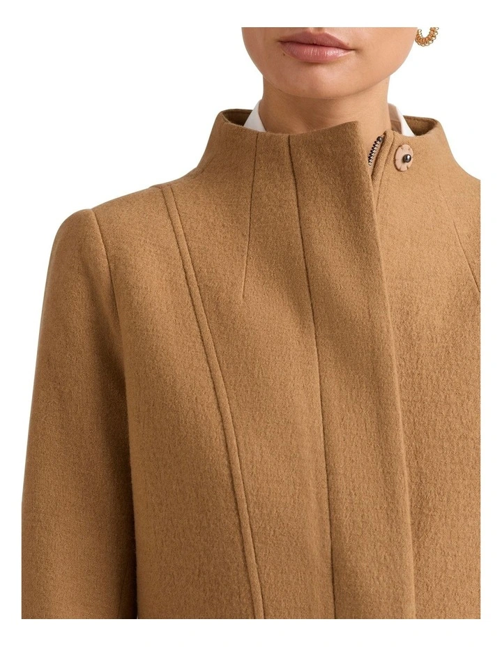 Madison Felted Wool Coat in Camel