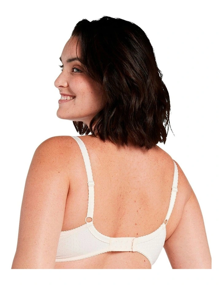 Capucine Wired Two-Tone Lace Bra in Ivory/Pink