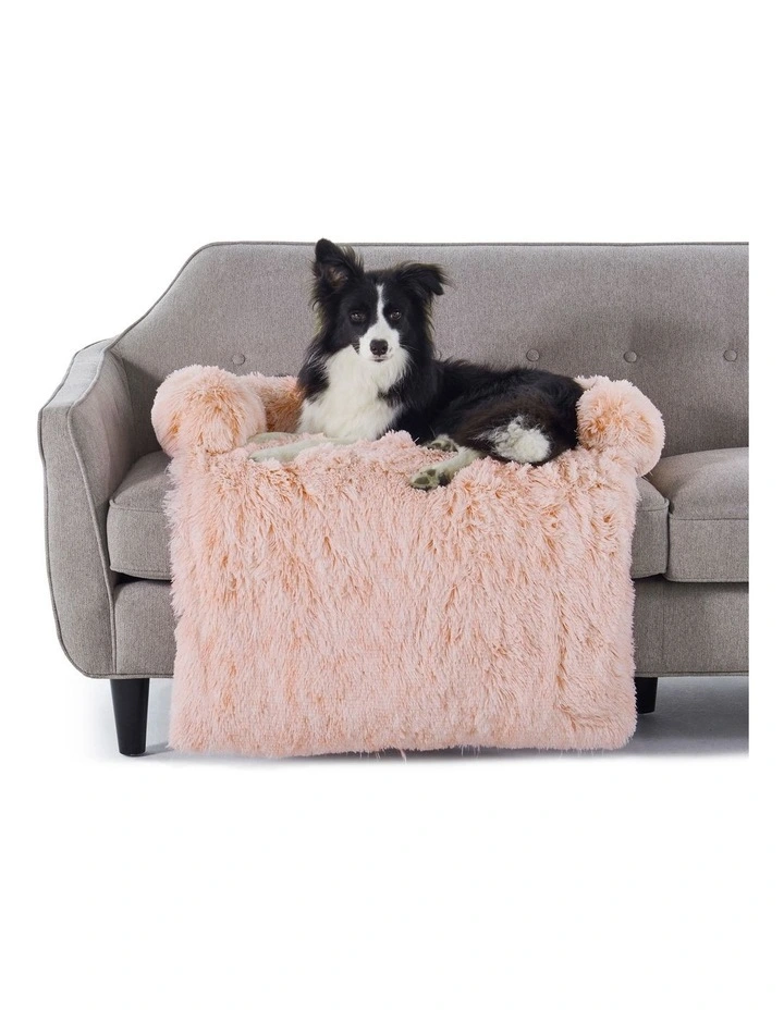 Sofa Protector Calming Dog Bed in Soft Beige