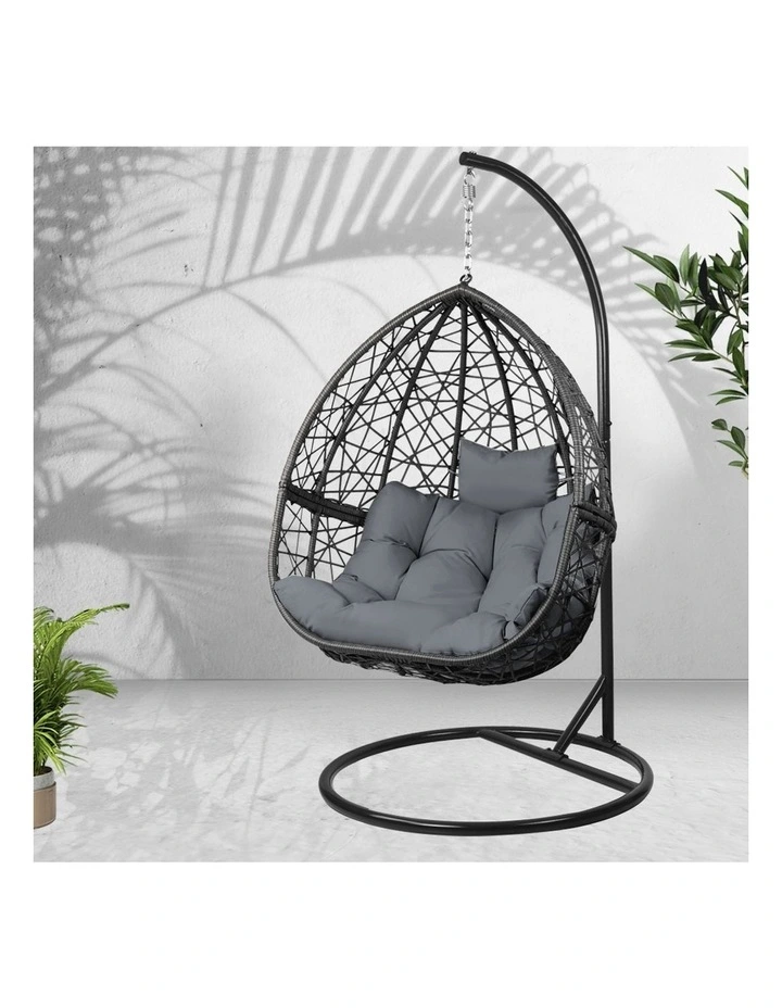 Outdoor Hanging Swing Chair in Black