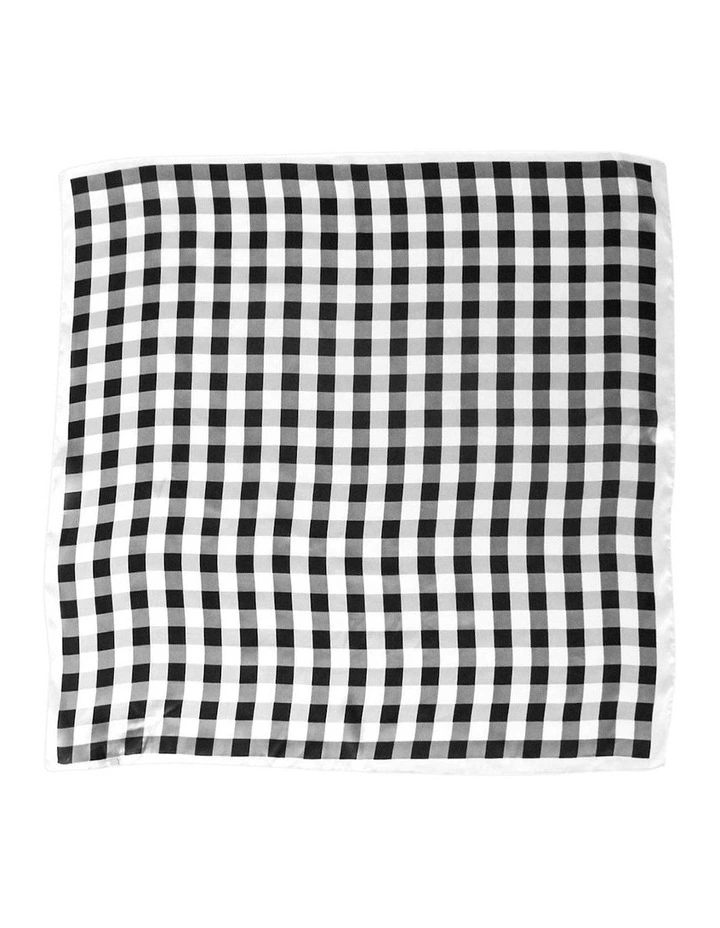 April Hair Scarf in Black, White/Grey