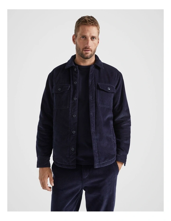Cord Shacket in Midnight Blue