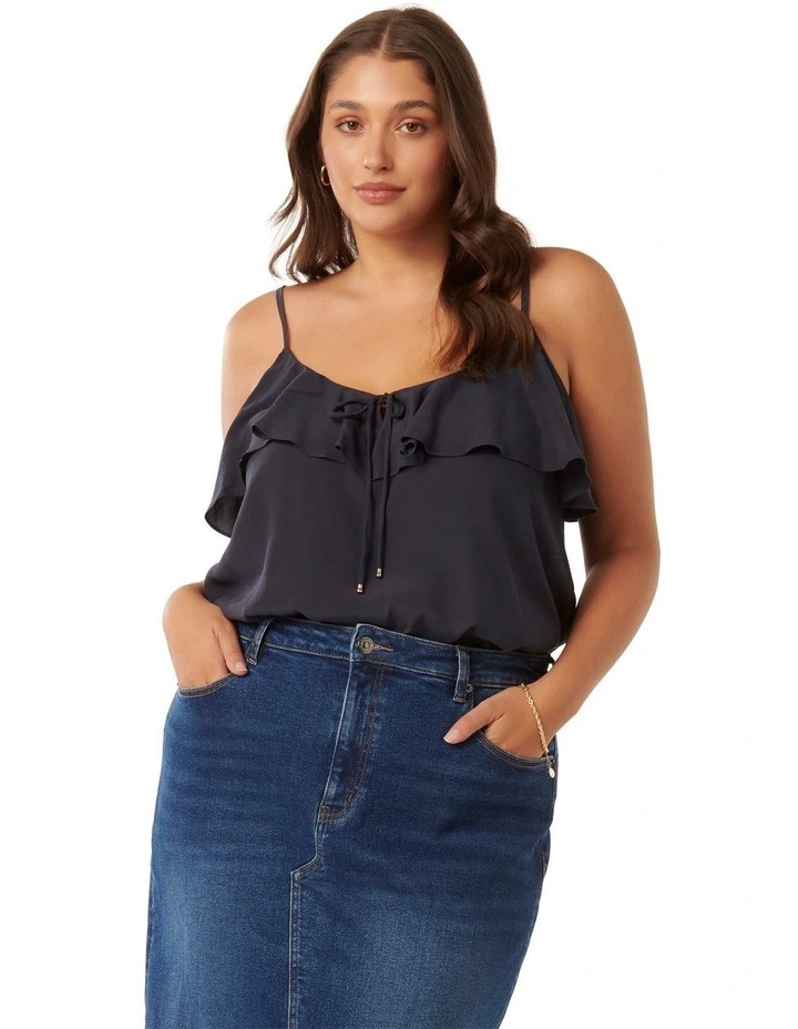 Cordelia Ruffle Camisole in Blue