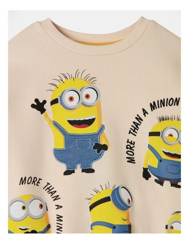 Despicable Me Denim Applique Sweat Top in Beige