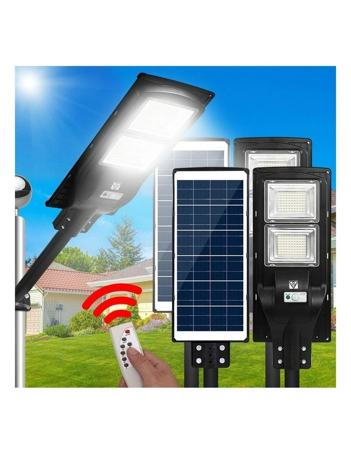 2x LED Solar Street Flood Sensor Outdoor Light 120W