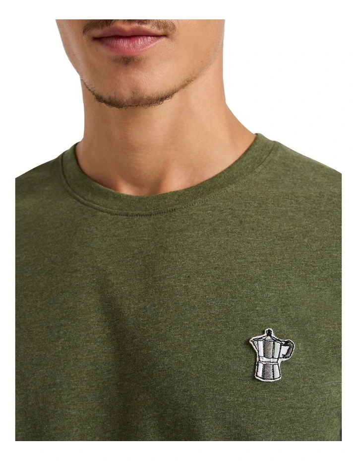 Never Bean Better Badge Tee in Dark Moss