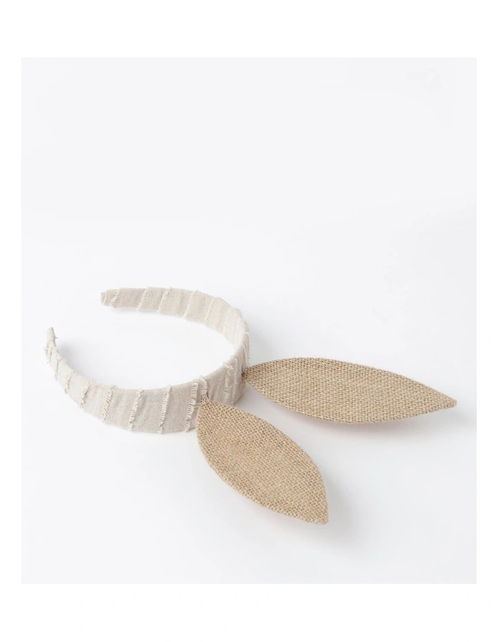 Hessian Bunny Ears Headband 20cm Natural