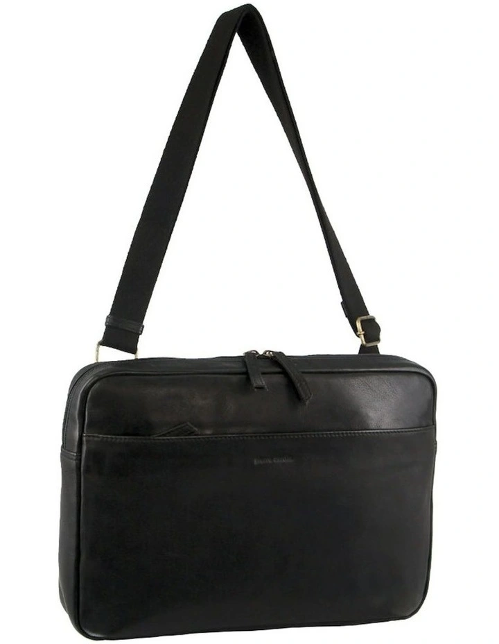 Italian Leather Business Computer Bag in Black