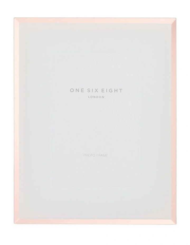 Glass Photo Frame 6x4 White/Rose Gold