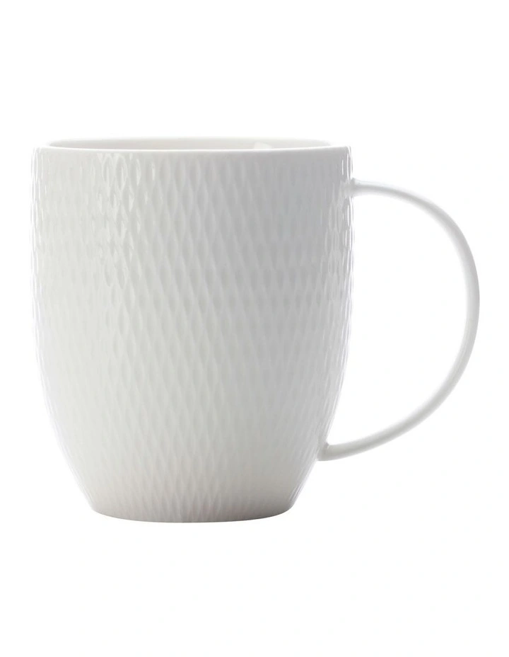 Basics Diamonds Coupe Mug 420ml in White