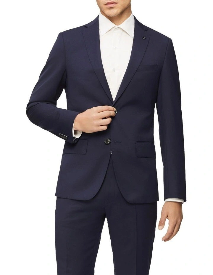 Super Slim Twill Suit Jacket in Navy