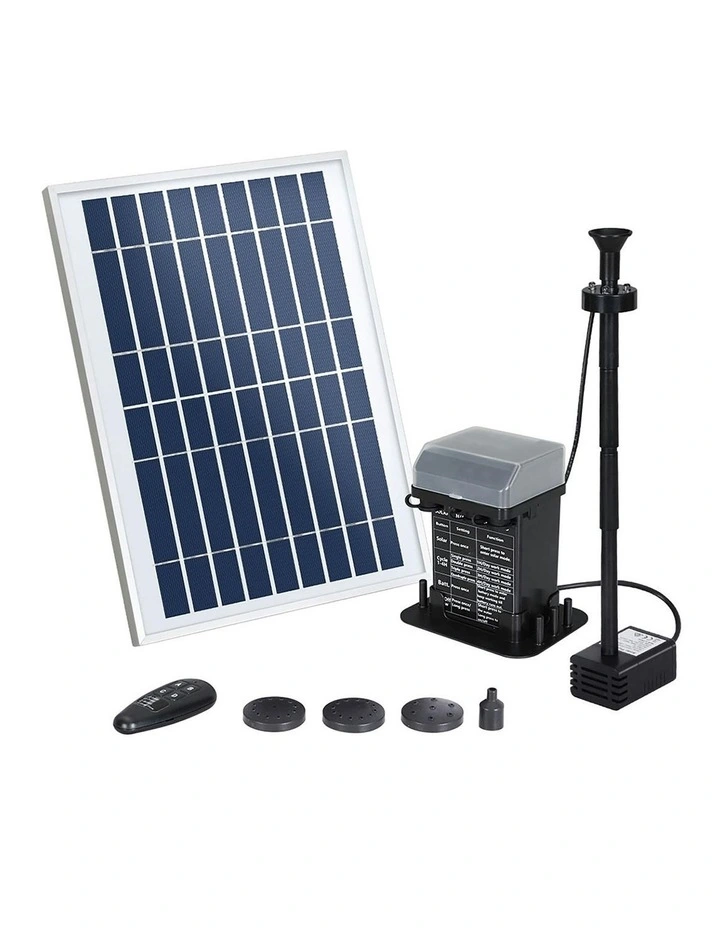Solar Pond Pump with Battery Kit LED Lights 5.2FT