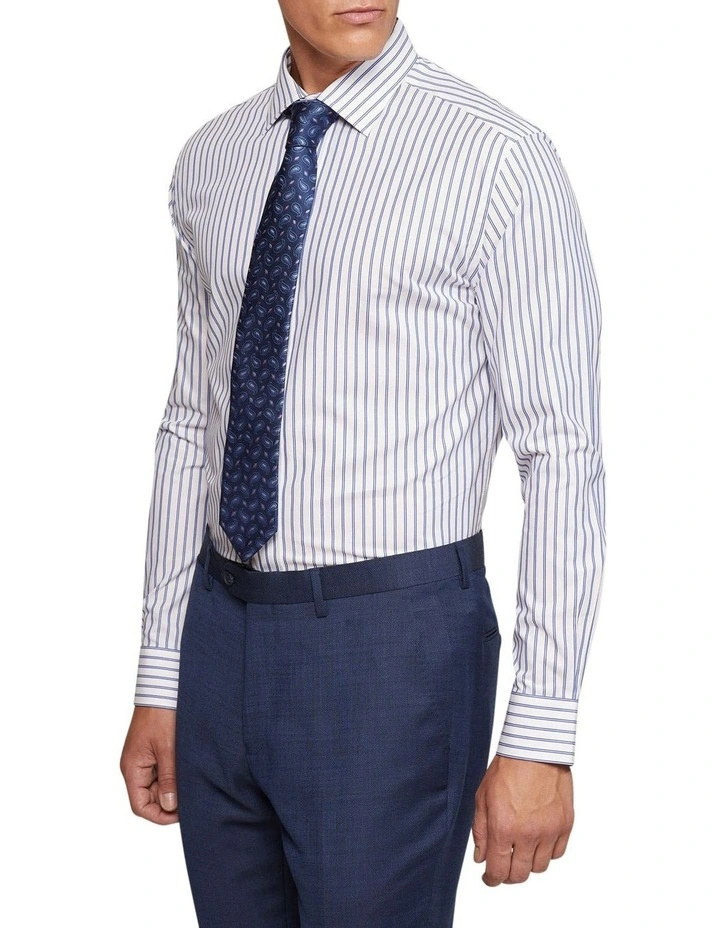 Islington Regular Fit Striped Shirt in Blue