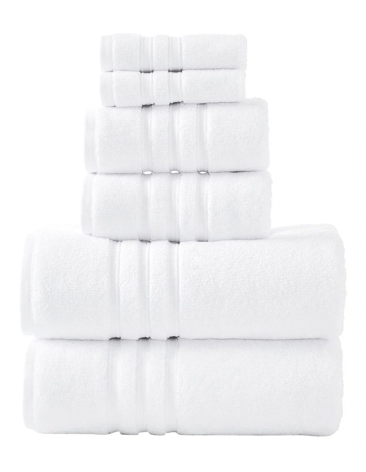 Super Duet Towel Pack 6 Piece in White