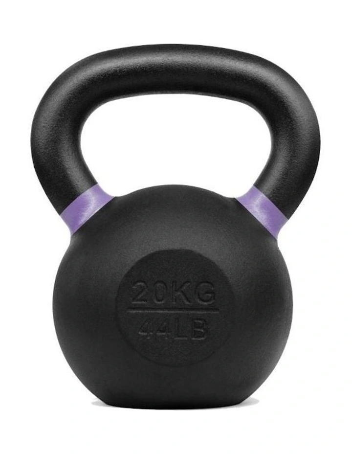 Cast Iron Kettlebell 20kg in Black/Lavender